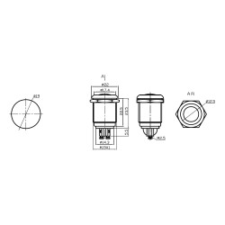 Off-(On) Vandal Resistant 19mm Metal Push Button Switch SPST Off-(On) Vandal Resistant 19mm Metal Push Button Switch SPST
