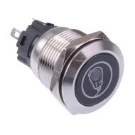 Radio' White LED Latching 19mm Vandal Push Button Switch SPDT 12V Radio' White LED Latching 19mm Vandal Push Button Switch SPDT 12V