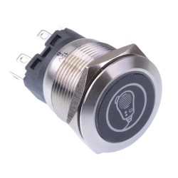 Radio' White LED Latching 22mm Vandal Push Button Switch SPDT 12V Radio' White LED Latching 22mm Vandal Push Button Switch SPDT 12V