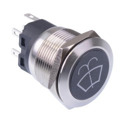 Window Washer' White LED Momentary 22mm Vandal Push Button Switch SPDT 12V Window Washer' White LED Momentary 22mm Vandal Push Button Switch SPDT 12V