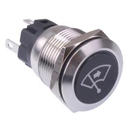 Windscreen Wiper Right' Red LED Momentary 19mm Vandal Push Button Switch SPDT 12V Windscreen Wiper Right' Red LED Momentary 19mm Vandal Push Button Switch SPDT 12V