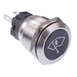 Windscreen Wiper Top' White LED Momentary 19mm Vandal Push Button Switch SPDT 12V Windscreen Wiper Top' White LED Momentary 19mm Vandal Push Button Switch SPDT 12V