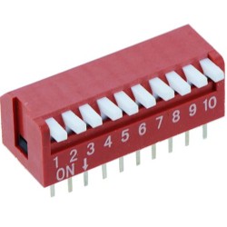 10-Way Piano DIP DIL Red PCB Switch 10-Way Piano DIP DIL Red PCB Switch