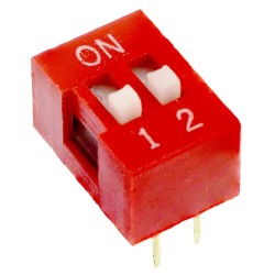 2-Way DIP DIL Red PCB Switch 2-Way DIP DIL Red PCB Switch