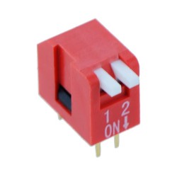 2-Way Piano DIP DIL Red PCB Switch