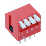 4-Way Piano DIP DIL Red PCB Switch 4-Way Piano DIP DIL Red PCB Switch