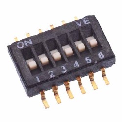 6 Way Half Pitch SMD DIL Switch 1.27mm