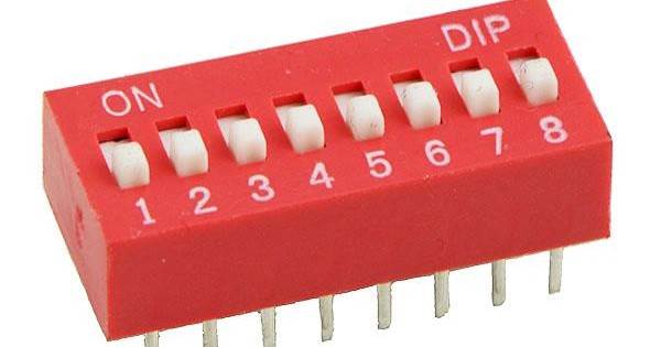 8-Way DIP DIL Red PCB Switch