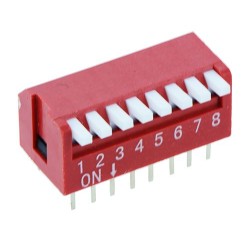 8-Way Piano DIP DIL Red PCB Switch 8-Way Piano DIP DIL Red PCB Switch