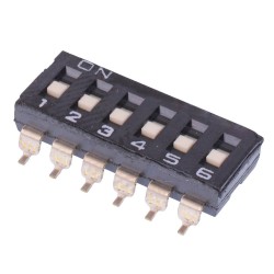 DMR06TV 6-Way Surface Mount 2.54mm DIP Switch SPST DMR06TV 6-Way Surface Mount 2.54mm DIP Switch SPST