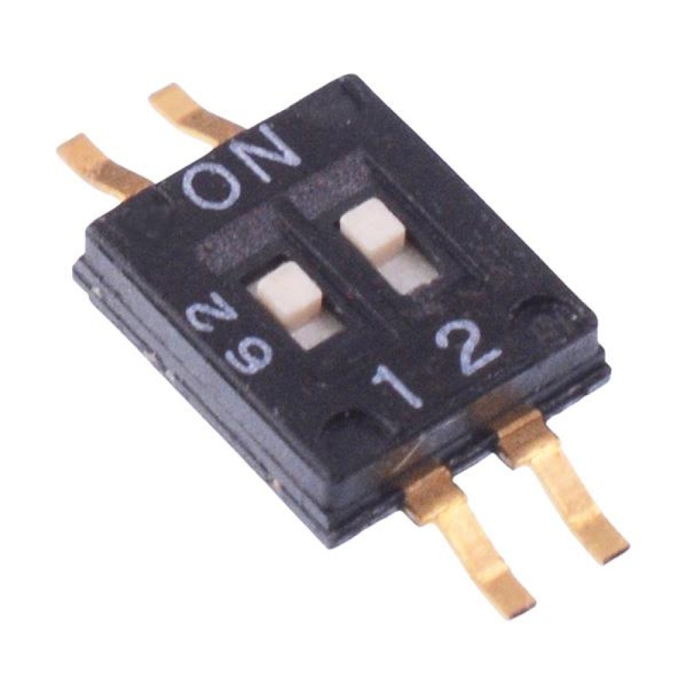 Diptronics FHDS-02TV Diptronics 2-Way Surface Mount 1.27mm DIP Switch SPST