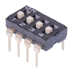 NDI-04HV 4-Way 2.54mm Low Profile PCB Through Hole DIP Switch SPST