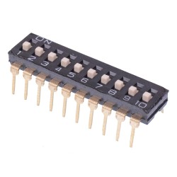 NDI-10SX 10-Way 2.54mm Low Profile PCB Through Hole DIP Switch SPST