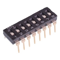 NDIR-08STV 8 Way Through Hole DIP Switch SPST NDIR-08STV 8 Way Through Hole DIP Switch SPST