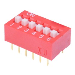 NDS-06-TV 6 Way Raised Actuator DIP Switch SPST