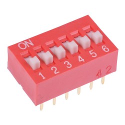 NDS-06-V 6 Way Raised Actuator DIP Switch SPST NDS-06-V 6 Way Raised Actuator DIP Switch SPST