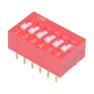 NDSR-06-V 6 Way Recessed Actuator DIP Switch SPST NDSR-06-V 6 Way Recessed Actuator DIP Switch SPST