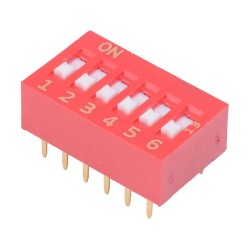 NDSR-06-V 6 Way Recessed Actuator DIP Switch SPST NDSR-06-V 6 Way Recessed Actuator DIP Switch SPST