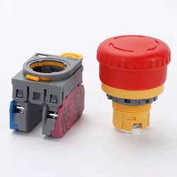 22mm Emergency Stop Switches Push Button Waterproof Plastic Flat Round Head with Screw Terminal 1NO 1NC 22mm Emergency Stop Switches Push Button Waterproof Plastic Flat Round Head with Screw Terminal 1NO 1NC