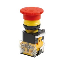 22mm High Quality Plastic Mushroom Reset Emergency Stop Switches Button 250V Max Voltage 6A Max Current IP65 Electronic Control