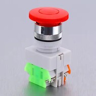 22mm Red Mushroom Industrial Push Button Self Locking Emergency Stop Switches 22mm Red Mushroom Industrial Push Button Self Locking Emergency Stop Switches