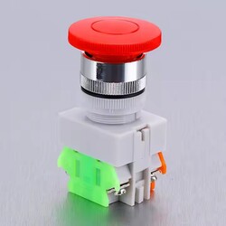 22mm Red Mushroom Industrial Push Button Self Locking Emergency Stop Switches
