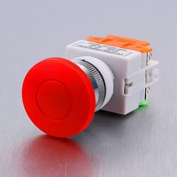 22mm Red Mushroom Industrial Push Button Self Locking Emergency Stop Switches