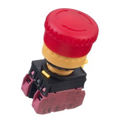 24V illuminated 22mm Emergency Stop Switch 2NC YW1L-V4E02Q4R