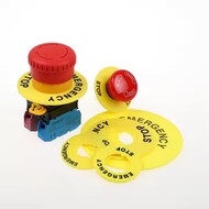 Emergency Stop Switches Push Button Switch Yellow Warning Circle Emergency Stop Sign Emergency Stop Switches Push Button Switch Yellow Warning Circle Emergency Stop Sign