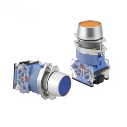 Flat Button Start Control Switch 22mm Emergency Stop Switches Jog Switch Waterproof Push Button With Light