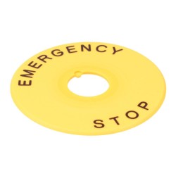 HAAV4-27 Yellow 16mm Emergency Stop Switch Nameplate