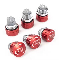 IP65 Waterproof Metal Push Button Switch Mushroom Head Emergency Stop Switches Rotary Reset NO NC 3A 19mm Control  IP65 Waterproof Metal Push Button Switch Mushroom Head Emergency Stop Switches Rotary Reset NO NC 3A 19mm Control