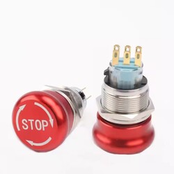 Mushroom Head Screw Terminal 19mm 22mm Momentary Ip67 Emergency Stop Switches Push Button Switch Mushroom Head Screw Terminal 19mm 22mm Momentary Ip67 Emergency Stop Switches Push Button Switch
