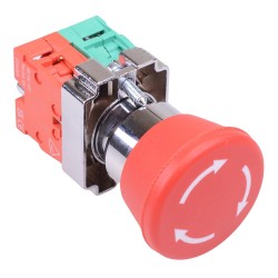 PtecMetMushT40 Emergency Stop Button Switch 10A 1NO-1NC PtecMetMushT40 Emergency Stop Button Switch 10A 1NO-1NC