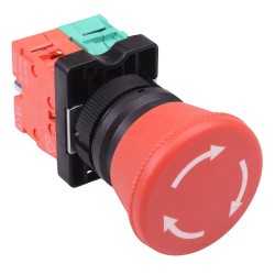 PtecMushT40 40mm Emergency Stop Button Switch Plastic 10A 1NO-1NC PtecMushT40 40mm Emergency Stop Button Switch Plastic 10A 1NO-1NC