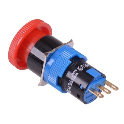 Red 16mm Emergency Stop Switch IP40 NO/NC Red 16mm Emergency Stop Switch IP40 NO/NC