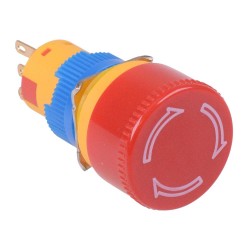 Red 16mm Emergency Stop Switch IP65 NO/NC Red 16mm Emergency Stop Switch IP65 NO/NC
