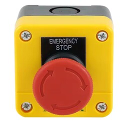 Waterproof E-stop Switch 1NC Push Button Switch Box Emergency Stop Switches Mushroom Switch with Closed Contact