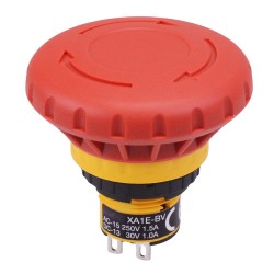 XA1E-BV4U02R Unibody 16mm Emergency Stop Switch 40mm Mushroom 2NC IP65