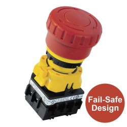 XW-22mm Emergency Stop Switch 40mm Mushroom 1NO-3NC XW1E-BV413MFR