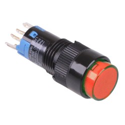 AL2M-M21PR Red 12mm Momentary Round illuminated Push Button Switch IP65 DPDT