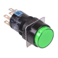 AL6M-A21PG Green 16mm 5VDC Latching Round illuminated Push Button Switch IP65 DPDT AL6M-A21PG Green 16mm 5VDC Latching Round illuminated Push Button Switch IP65 DPDT