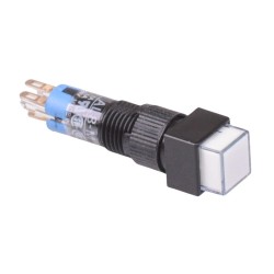 AL8Q-M11W White 8mm illuminated Momentary Square Push Button Switch SPDT