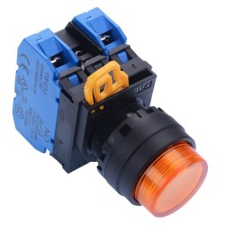 Amber 12V illuminated 22mm Maintained Push Button Switch 2NO IP65 YW1L-A2E20Q3A