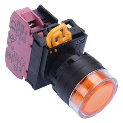 Amber 24V illuminated 22mm Maintained Shrouded Push Button Switch NC IP65 YW1L-AF2E01Q4A