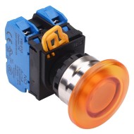 Amber 24V illuminated 22mm Metal Bezel Mushroom Momentary Push Button Switch 2NO IP65 YW4L-M4E20Q4A Amber 24V illuminated 22mm Metal Bezel Mushroom Momentary Push Button Switch 2NO IP65 YW4L-M4E20Q4A