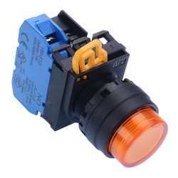 Amber 24V illuminated 22mm Momentary Push Button Switch NO IP65 YW1L-M2E10Q4A
