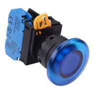 Blue 24V illuminated 22mm Mushroom Momentary Push Button Switch NO IP65 YW1L-M4E10Q4S Blue 24V illuminated 22mm Mushroom Momentary Push Button Switch NO IP65 YW1L-M4E10Q4S