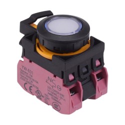 CW1L-A1E02Q3PW White 12V illuminated Maintained Push Button Switch 2NC IP65 CW1L-A1E02Q3PW White 12V illuminated Maintained Push Button Switch 2NC IP65
