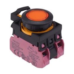 CW1L-A1E02Q4A Amber 24V illuminated Maintained Push Button Switch 2NC IP65 CW1L-A1E02Q4A Amber 24V illuminated Maintained Push Button Switch 2NC IP65